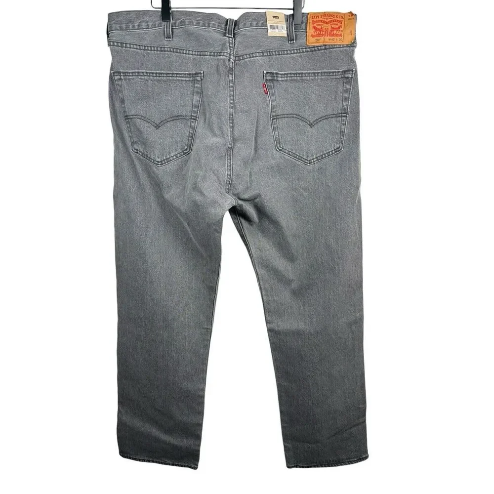 Levis 501 Jeans New Mens Original‎ Button Fly Color Grey 42x30 NWT